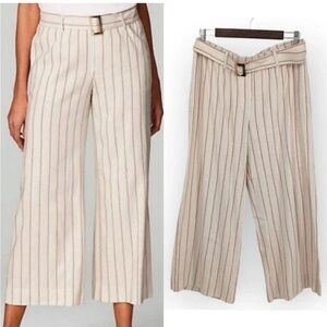 J. Jill Striped Wide-Leg Pants Belt Beach Crop - Size L
